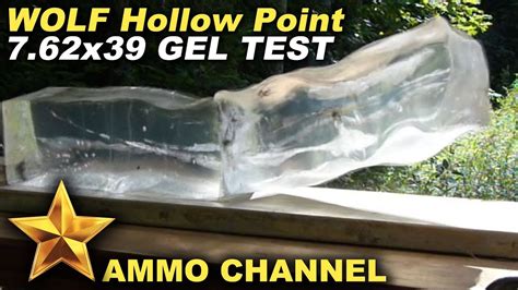 Gel Test 762x39 Wolf Hollow Point Bullet Expansion In Clear Ballistic