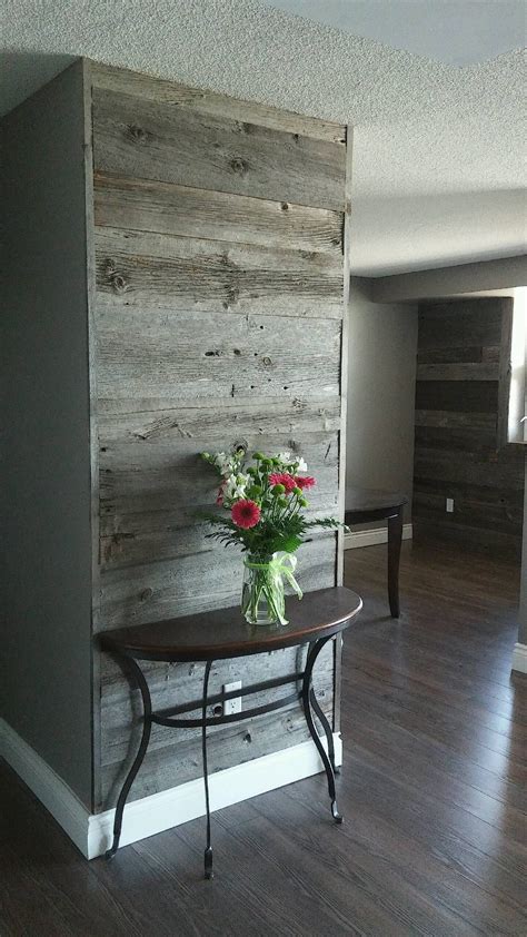Reclaimed Grey Barn Board Feature Wall By Wood