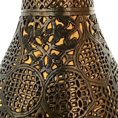 Moroccan Vintage Pierced Brass Table Lamp