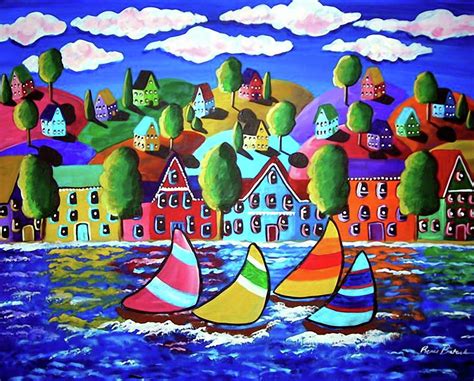 Colorful Shoreline Painting By Renie Britenbucher Fine Art America
