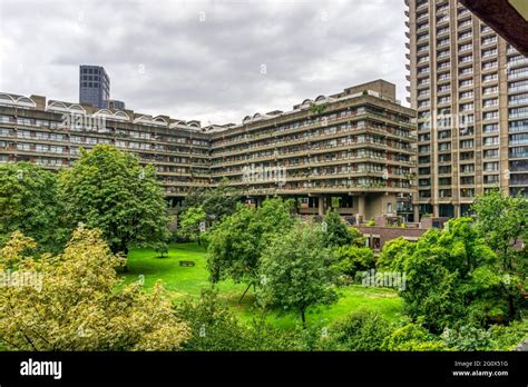 Barbican Apartments Modernist Architecture High Hi Res Stock