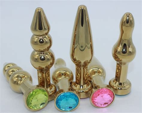 Gold Jewelry Anal Plug Stainless Steel Metal Plated Plug Anal Beads