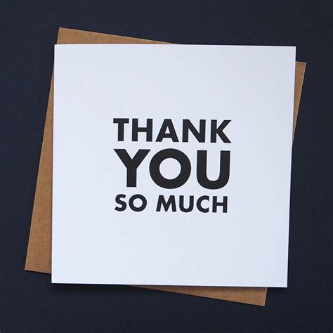Thank You So Much Monochrome Greetings Card By Time And Toast