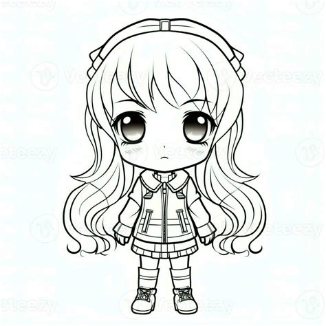 Anime Girl Coloring Pages 26672884 Stock Photo At Vecteezy