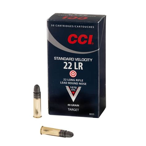 Cci Standard Velocity 22 Lr Caliber 40 Grain Rimfire Ammunition For