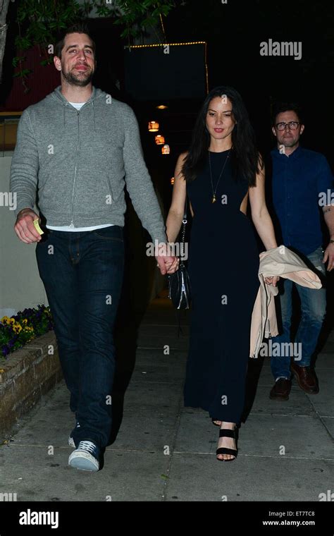 Aaron Rodgers And Olivia Munn Leaving Matsuhisa Sushi Restaurant After