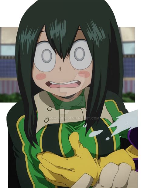 edited tsuyu asui from anime boku no hero by akalihex on deviantart