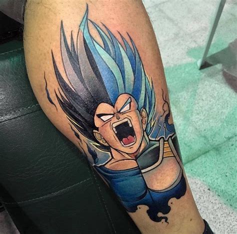 Dragon Ball Z Vegeta Tattoo - Sick #tattoo rendition of my rage series Vegeta by @davidmention #