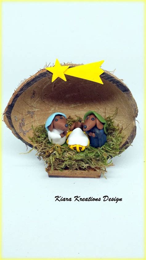 Dachshund Dog Nativity Scene In A Coconut Shell Miniature Etsy