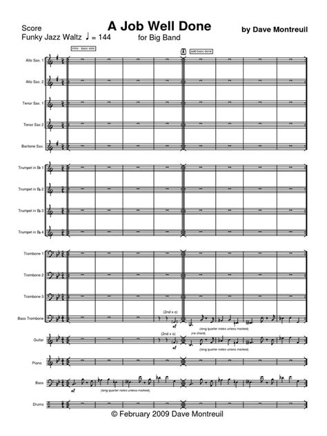 a job well done 000 score pdf saxophone tenor saxophone