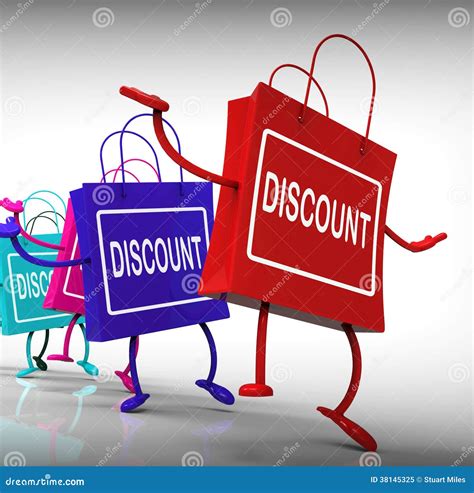 Discount Bags Show Discounts Sales And Bargains Stock Illustration