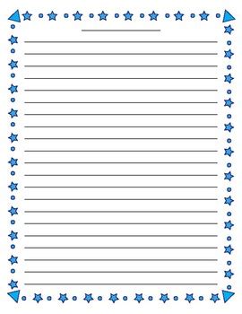 Lined paper printable with border world of printables. Stars and Dots Border Lined Paper by Teacher Vault | TpT