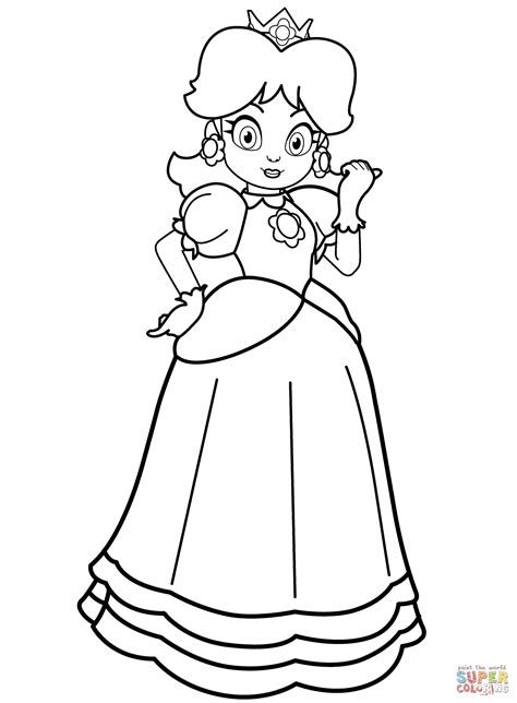 Princess peach says stay mad 👑🍑. Princess Daisy Printable Coloring Pages - BubaKids.com