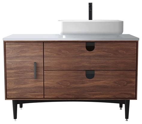 Vanity mirror + medicine cabinet collections. CARTIAN DESIGN&BUILD GROUP INC Portree 48" Walnut Mid-Century Free Standing Bathroom Vanity for ...
