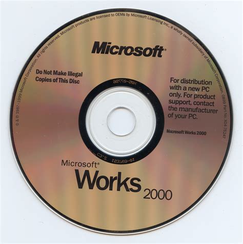 Microsoft Works 2000 Microsoft Corporationx04 752471999 Free