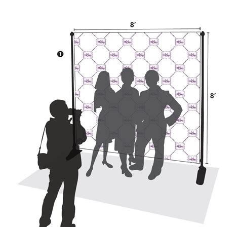 8x8 Step And Repeat Backdrop Telescopic Pop Up Banner Stand System