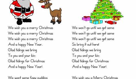 words to we wish you a merry christmas printable