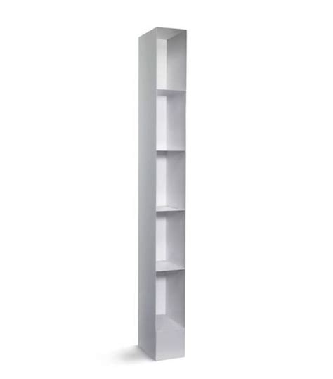 A Tall White Shelf With Three Shelves On Each Side