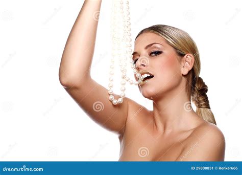 Woman With Pearls Stock Image Image Of Look People 29800831