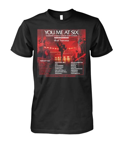 You Me At Six 10 Years Of Cavalier Youth Uk Tour 2024 Shirt Medium