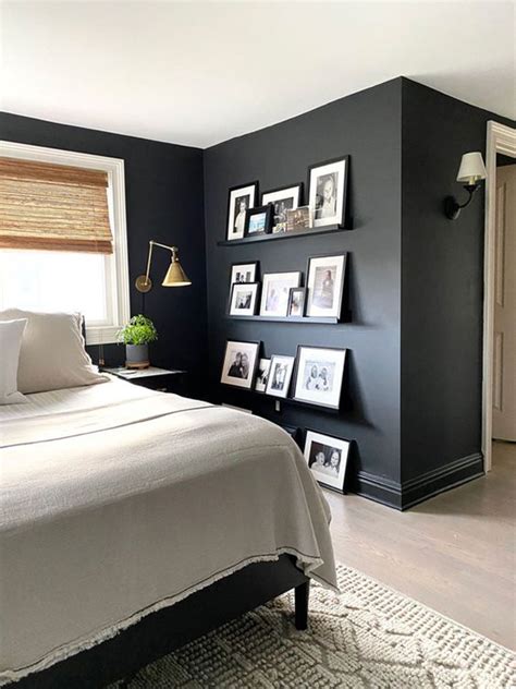 Bedroom Gallery Wall With Black Accent Homemydesign