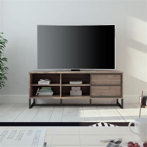 Mainstays 60 Inch Tv Console With Sliding Door Rustic Oak