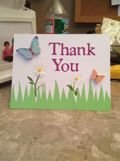 Diy Thank You Card With Cricut Letters Cards And Invitations Thank