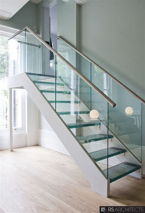 Picturesque Double Chrome Handrail With Glass Balustrade And Landing