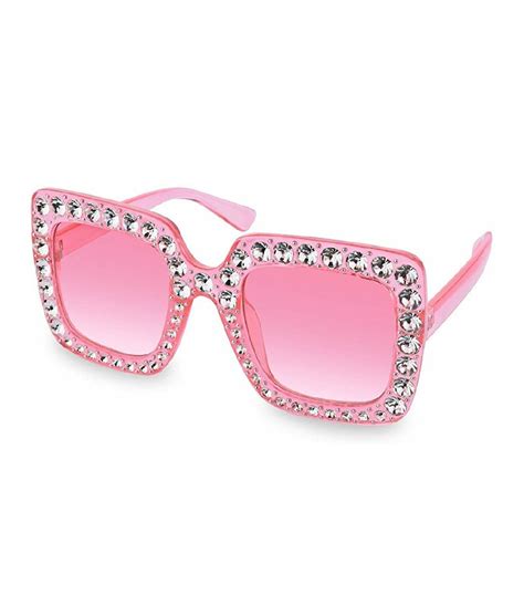 popular designer inspired pink oversized square crystal womens sunglasses brand new designer