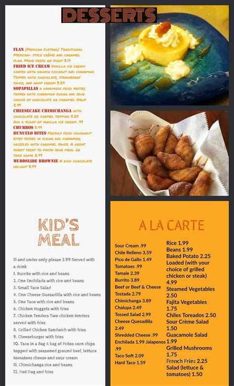 Our friendly staff and delicius food are perfect for any occasion. Menu of Monterrey Mexican Restaurant in Lynnville, IN 47619