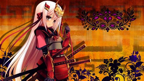 Anime Girl Samurai Red Hd Wallpapers Wallpaper Cave