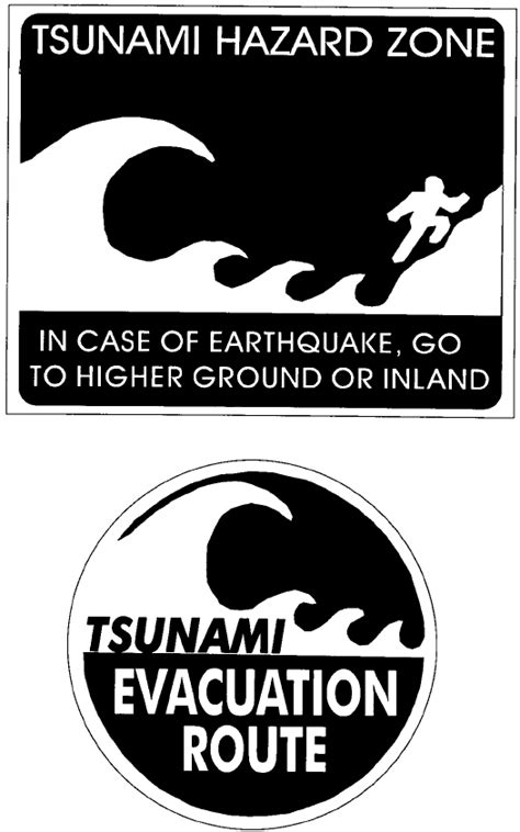 Download sign tsunami images and photos. Two examples of tsunami warning signs. | Download ...