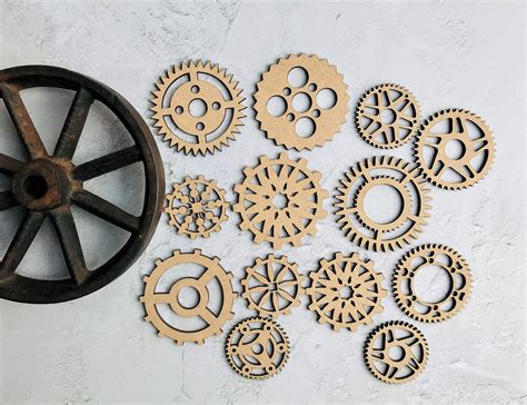 Wooden Steampunk Rotating Gears Cogs Industrial Decoration Cog Etsy Uk
