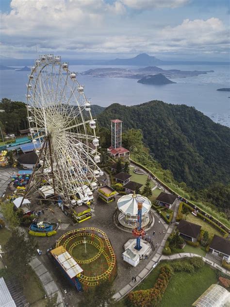 Aerial Of Sky Ranch Tagaytay An Amusement Park With A Large Ferris