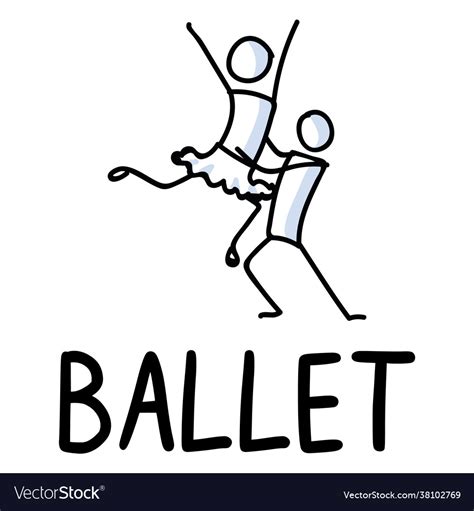 Stick Figures Icon Ballet Dancing Dancers Vector Image