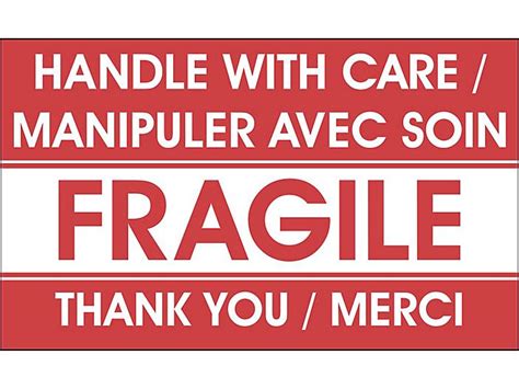 We are handle with care manufacturing from berlin, germany. Bilingual English/French Labels - "Handle with Care ...