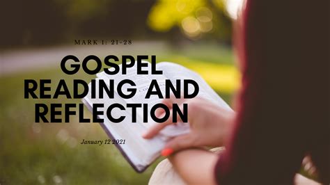 Today S Gospel Reading And Reflection Catholic January 12 2021 Mark 1
