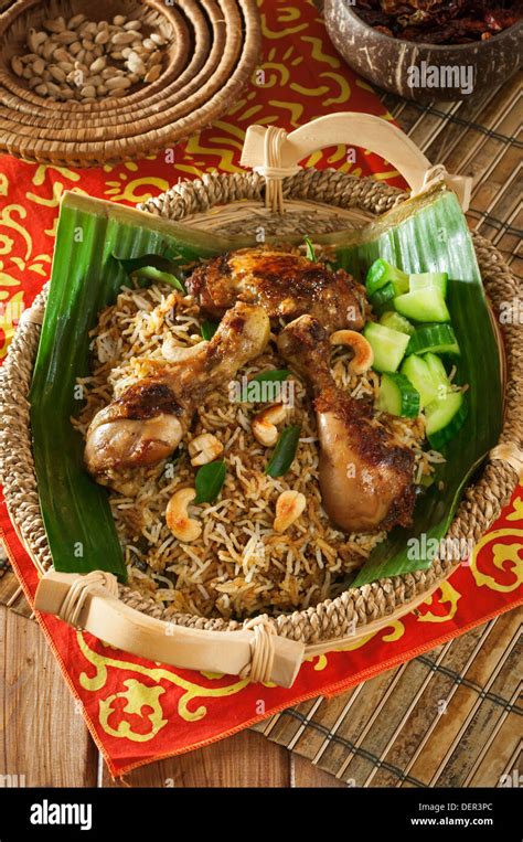 Nasi Briyani Ayam Chicken Biryani Malaysian Style Malaysia Food Stock