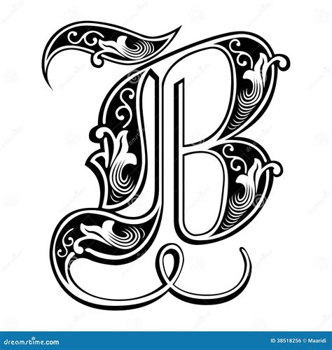 Garnished Gothic Style Font Letter B Royalty Free Stock Image Image