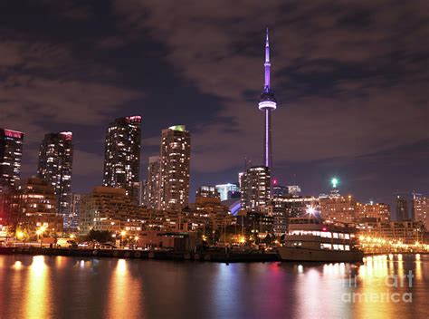City Of Toronto At Night Photograph By Maxim Images Prints