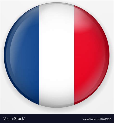 Flag Of France Round Icon Badge Or Button French Vector Image