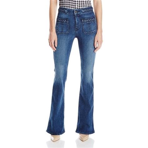 7 For All Mankind Womens Braided Fashion Flare Jean In Vivid Medium 235 Liked On Polyvore
