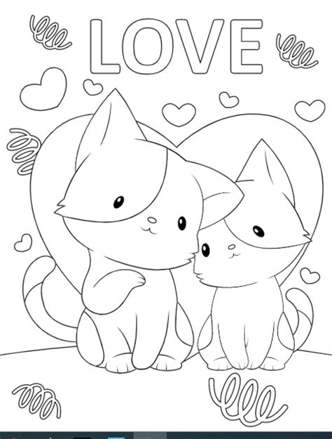 Cute Valentine Animals Coloring Pages Set 2 Etsy