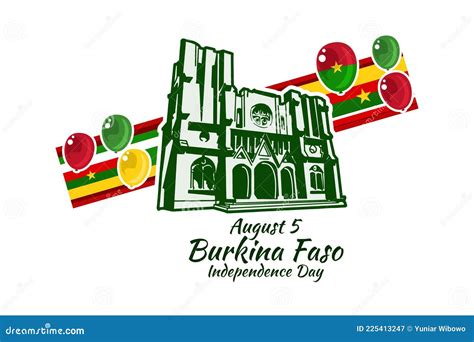 August 5 Burkina Faso Independence Day Vector Illustration Stock