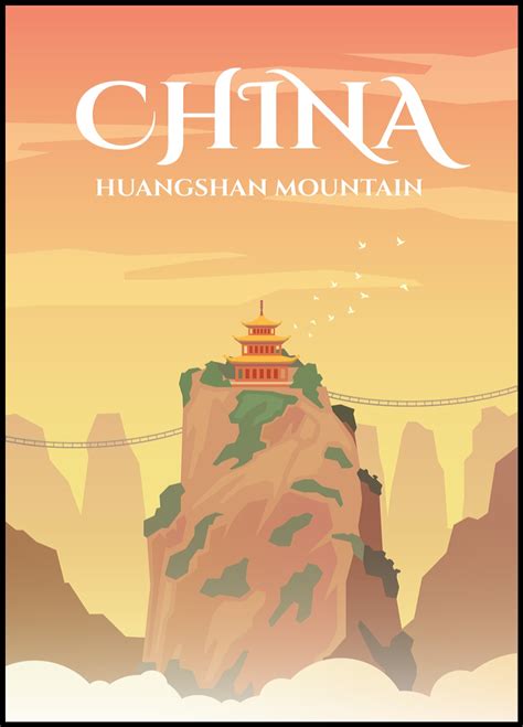 China Huangshan Amazing Travel Poster Posteryard Snygga Posters Online