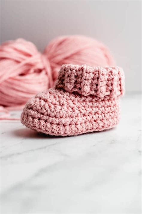 Classic Crochet Baby Booties With Folded Cuff Free Pattern
