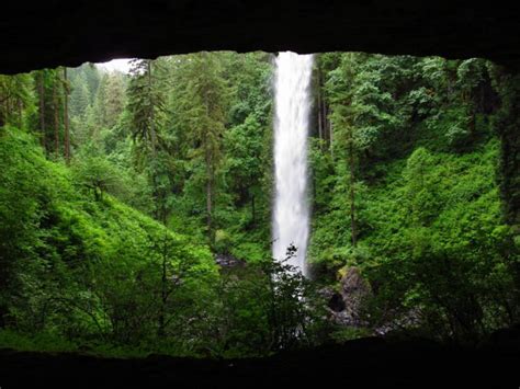 Walk Behind A Waterfall In Oregon Along The Trail Of Ten Falls