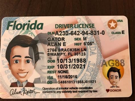 Fake Florida Id License Fake Id Card Holograph Fun Scannable