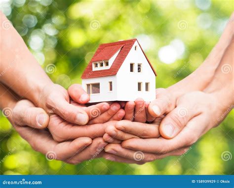 Closeup Picture Of Hands Holding The House Stock Image Image Of