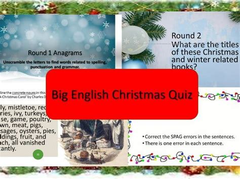 Big Englishliteracy Christmas Quiz Teaching Resources